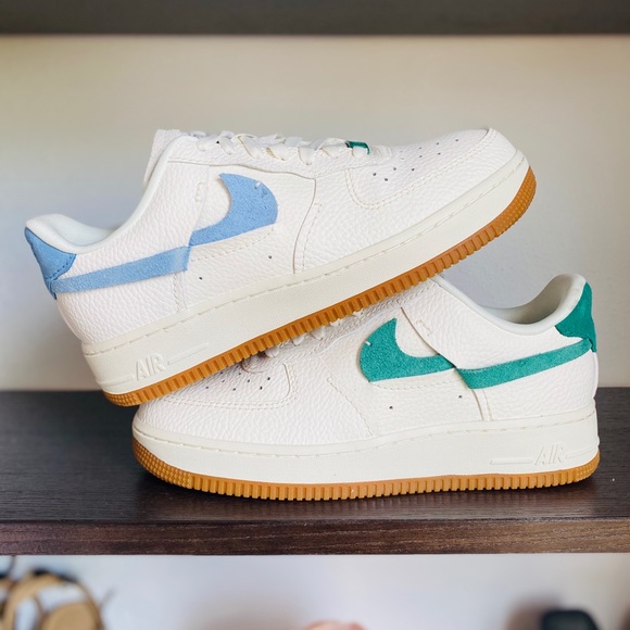 nike air force 1 vandalized sail green blue